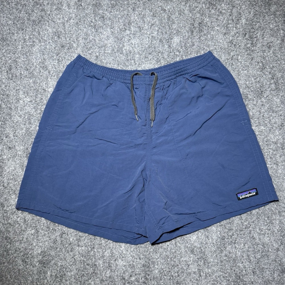 Patagonia Baggies Shorts Blue Nylon 4" Inseam Swim Trunk Lined Drawstring Men S